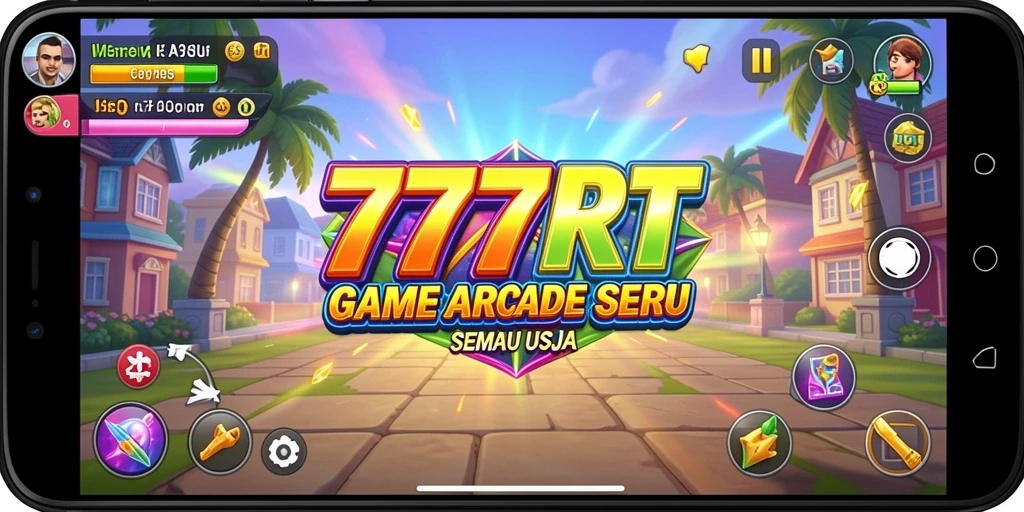 Screenshot menampilkan gameplay seru dari 777RT dengan tantangan Arcade.