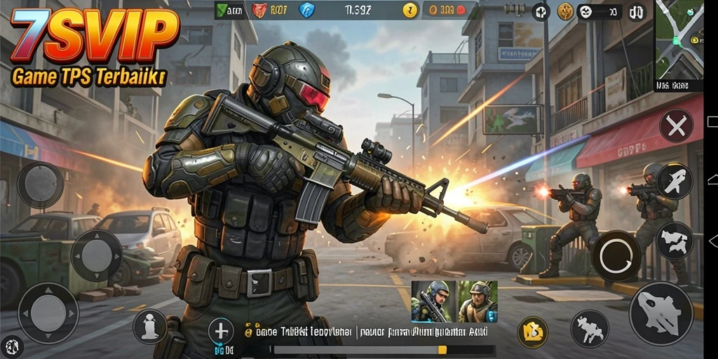 Tampilan gameplay menegangkan dari 7SVIP saat bertempur.