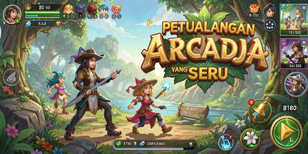 Screenshot gameplay 8180 menampilkan aksi seru di dunia Arcadia.