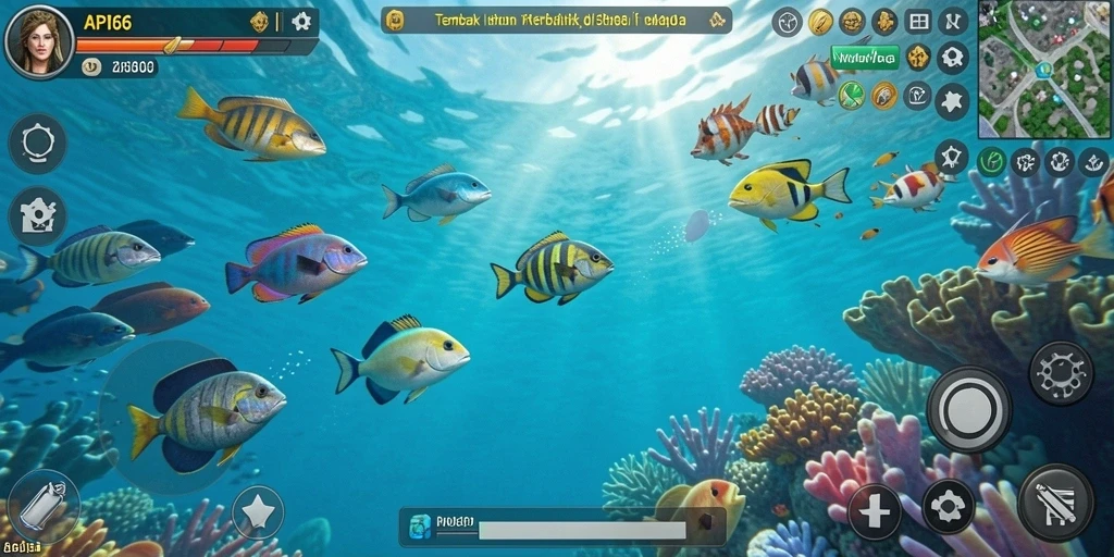 Tangkapan layar gameplay Tembak Ikan yang menarik di API66.