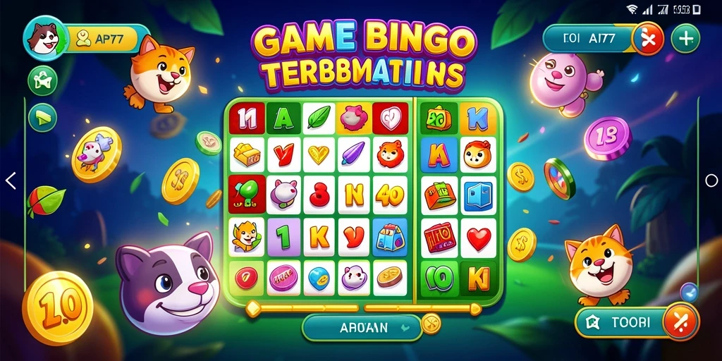 Tampilan gameplay seru dalam API77 dengan fitur Bingo interaktif.
