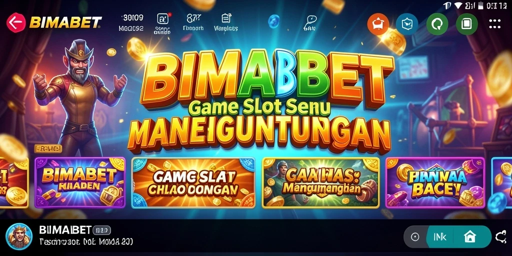 Screenshot utama gameplay Slot BIMABET yang seru dan penuh warna.