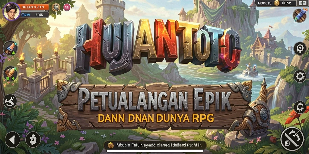Tampilan gameplay epik di HUJANTOTO saat bertarung melawan monster.
