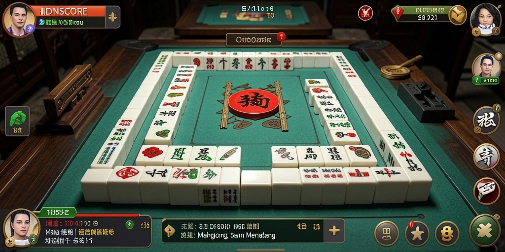 Gameplay seru Mahjong di IDNSCORE dengan grafis menawan.