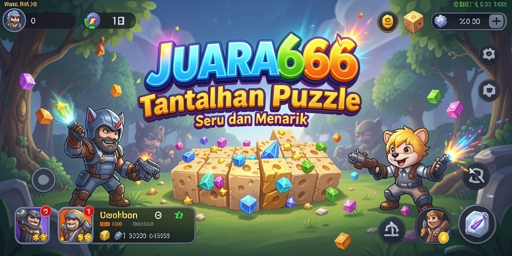 Tampilan gameplay JUARA666 dengan tantangan puzzle menarik.