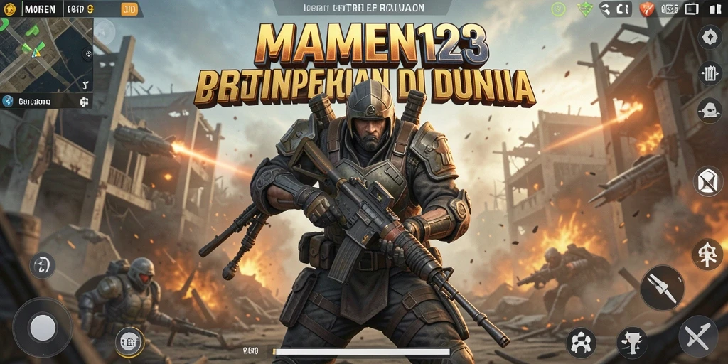 Screenshot MAMEN123 menampilkan aksi mendebarkan dalam pertempuran Battle Royale.