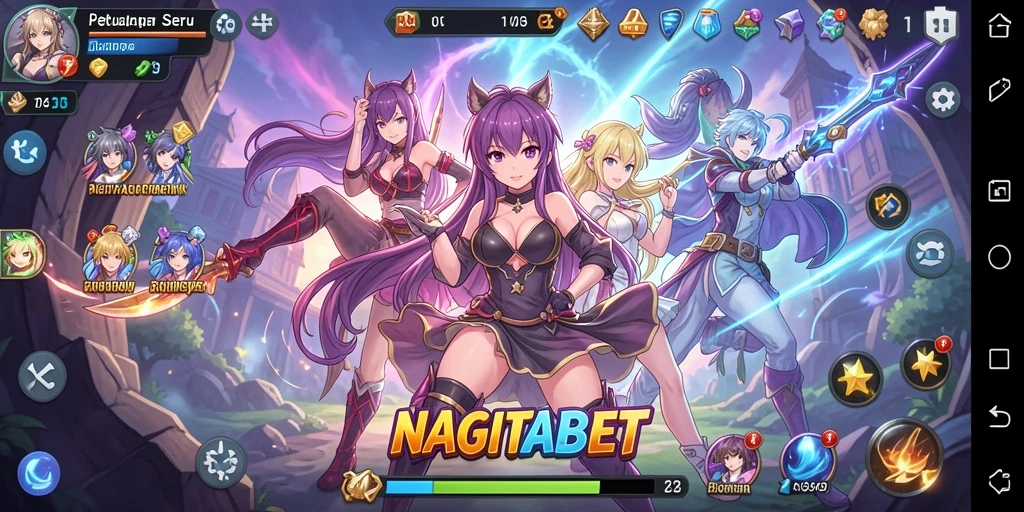 Screenshot gameplay NAGITABET menampilkan aksi seru di dunia Anime.