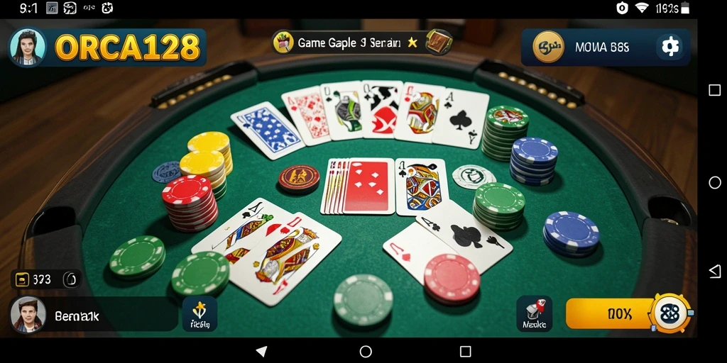 Tampilan gameplay Gaple yang seru dan interaktif di ORCA128.