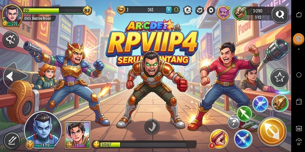 Screenshot gameplay RPVIP4 menampilkan momen seru saat menyelesaikan tantangan Arcade.