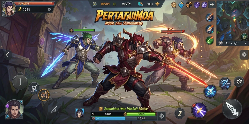 Screenshot gameplay RPVIP5 yang menampilkan aksi pertarungan seru dalam MOBA.