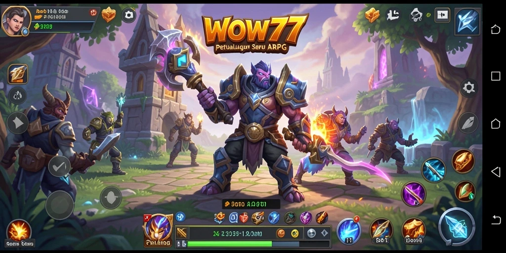 Tangkapan layar WOW77 menampilkan aksi mendebarkan dalam gameplay ARPG.